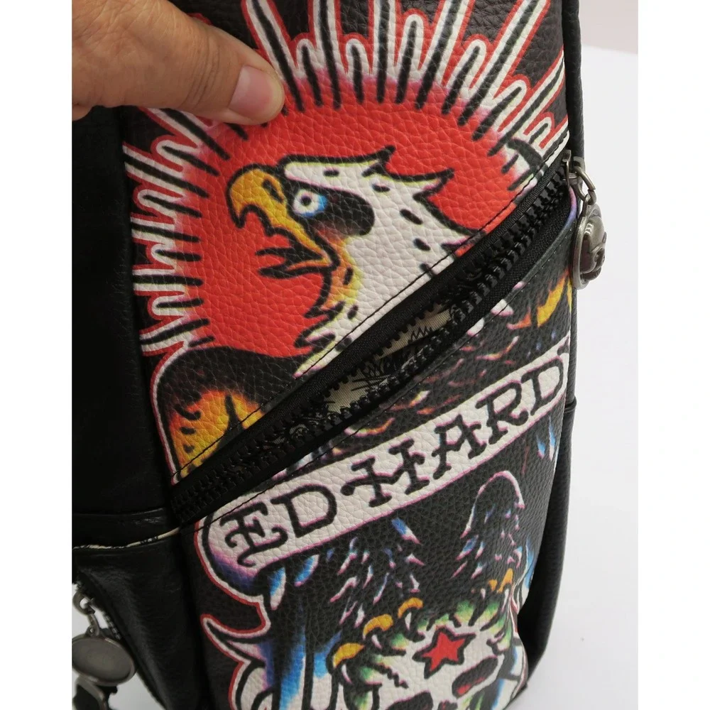 Ed Hardy Mens Black Eagle Skull Sling Bag Crossbody Backpack NEW